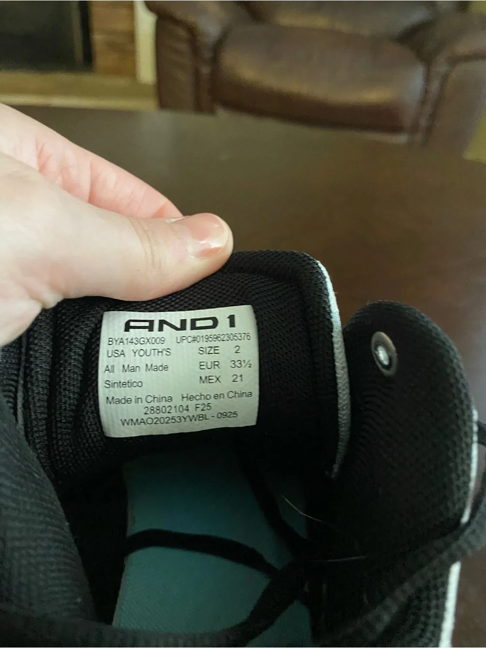And1 Kids High-Top Sneakers in White, Black & Teal